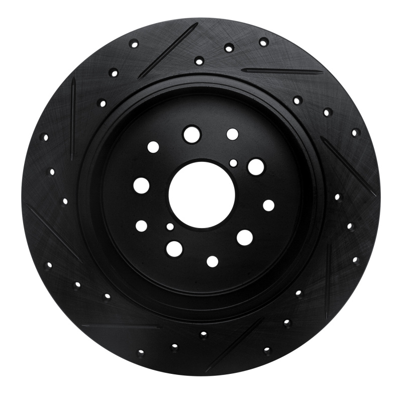 Lexus GS400 Brake Rotor (1) - Rear Right - R1 Concepts - Drilled & Slotted - Black - `98-`10